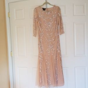 Pissarro nights  beaded sequin illusion sleeve dre